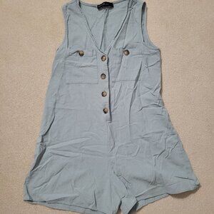 Zanzea Women's Light Khaki Green Romper, Size Large